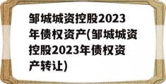 邹城城资控股2023年债权资产(邹城城资控股2023年债权资产转让)