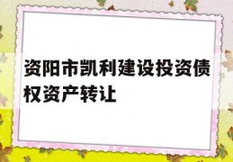 资阳市凯利建设投资债权资产转让