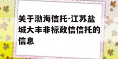 关于渤海信托-江苏盐城大丰非标政信信托的信息