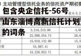 包含央企信托-56号山东淄博高新信托计划的词条