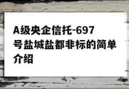 A级央企信托-697号盐城盐都非标的简单介绍