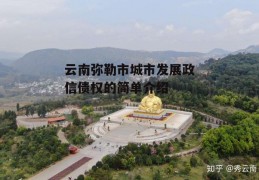 云南弥勒市城市发展政信债权的简单介绍