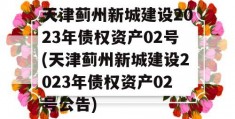 天津蓟州新城建设2023年债权资产02号(天津蓟州新城建设2023年债权资产02号公告)