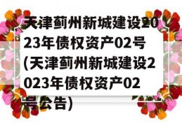 天津蓟州新城建设2023年债权资产02号(天津蓟州新城建设2023年债权资产02号公告)