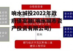 响水城投2022年政府债定融(响水城市资产投资有限公司)