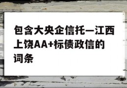 包含大央企信托—江西上饶AA+标债政信的词条