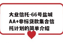 大业信托-66号盐城AA+非标贷款集合信托计划的简单介绍