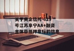 关于央企信托-629号江苏阜宁AA+融资主体带抵押非标的信息