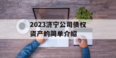 2023济宁公司债权资产的简单介绍