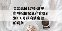 包含惠民17号-济宁市城投债权资产管理计划1-6号政府债定融的词条