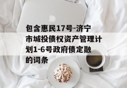 包含惠民17号-济宁市城投债权资产管理计划1-6号政府债定融的词条