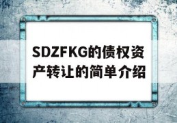 SDZFKG的债权资产转让的简单介绍