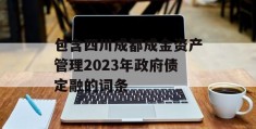 包含四川成都成金资产管理2023年政府债定融的词条