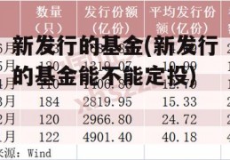 新发行的基金(新发行的基金能不能定投)