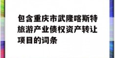 包含重庆市武隆喀斯特旅游产业债权资产转让项目的词条