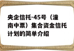 央企信托-45号（潼南中票）集合资金信托计划的简单介绍