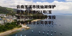 云南玉溪市抚仙湖保护开发投资债权1号(玉溪市抚仙湖保护开发投资有限责任公司张宇)