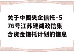 关于中国央企信托·576号江苏建湖政信集合资金信托计划的信息