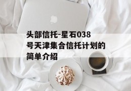 头部信托-星石038号天津集合信托计划的简单介绍