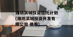 潍坊滨城投资信托计划(潍坊滨城投资开发有限公司 债券)