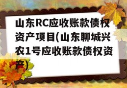 山东RC应收账款债权资产项目(山东聊城兴农1号应收账款债权资产)