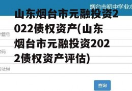 山东烟台市元融投资2022债权资产(山东烟台市元融投资2022债权资产评估)