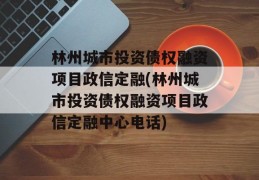 林州城市投资债权融资项目政信定融(林州城市投资债权融资项目政信定融中心电话)