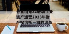 包含山东ZZ老城工业资产运营2023年财产权信托一期的词条