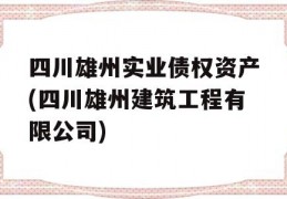 四川雄州实业债权资产(四川雄州建筑工程有限公司)