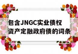 包含JNGC实业债权资产定融政府债的词条