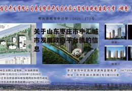 关于山东枣庄市中汇城市发展政府平台债的信息