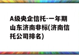 A级央企信托-一年期山东济南非标(济南信托公司排名)