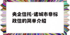 央企信托-诸城市非标政信的简单介绍