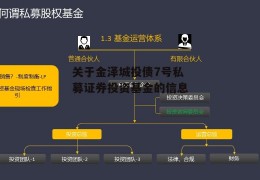 关于金泽城投债7号私募证券投资基金的信息