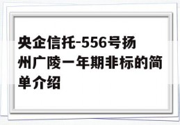 央企信托-556号扬州广陵一年期非标的简单介绍