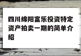 四川绵阳富乐投资特定资产拍卖一期的简单介绍