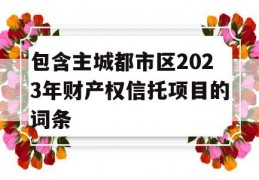 包含主城都市区2023年财产权信托项目的词条