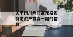 关于四川绵阳富乐投资特定资产拍卖一期的信息