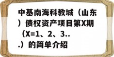 中基南海科教城（山东）债权资产项目第X期（X=1、2、3...）的简单介绍