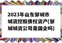 2023年山东邹城市城资控股债权资产(邹城城资公司是国企吗)