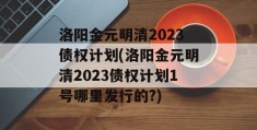 洛阳金元明清2023债权计划(洛阳金元明清2023债权计划1号哪里发行的?)