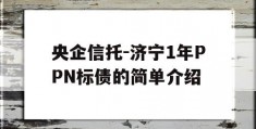 央企信托-济宁1年PPN标债的简单介绍