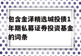 包含金泽精选城投债1年期私募证券投资基金的词条