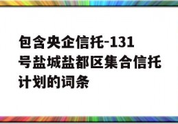 包含央企信托-131号盐城盐都区集合信托计划的词条