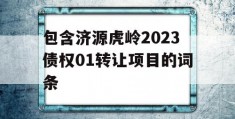 包含济源虎岭2023债权01转让项目的词条