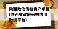 陕西政信债权资产项目(陕西省政府采购信用融资平台)