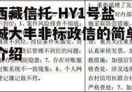 西藏信托-HY1号盐城大丰非标政信的简单介绍