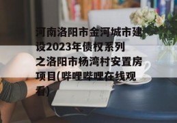 河南洛阳市金河城市建设2023年债权系列之洛阳市杨湾村安置房项目(哔哩哔哩在线观看)