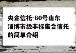 央企信托-80号山东淄博市级非标集合信托的简单介绍