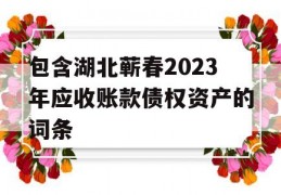 包含湖北蕲春2023年应收账款债权资产的词条